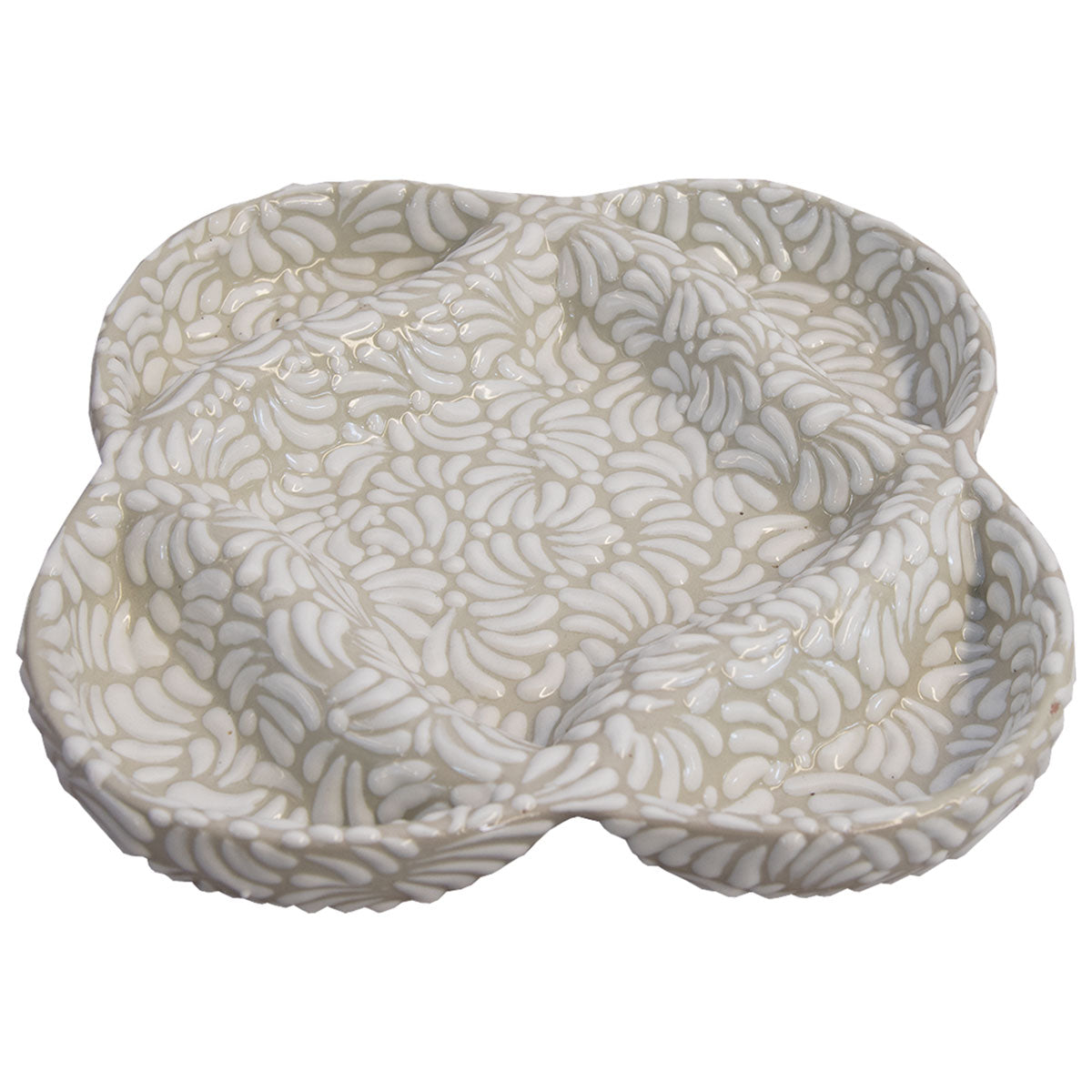 Patagonia Talavera Appetizer Plate - Sand & White