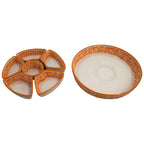 Talavera Sunset Orange & White Serving Platter (7 pcs)