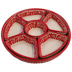 Talavera Sunset Red & White Serving Platter (7 pcs)