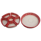 Talavera Sunset Red & White Serving Platter (7 pcs)