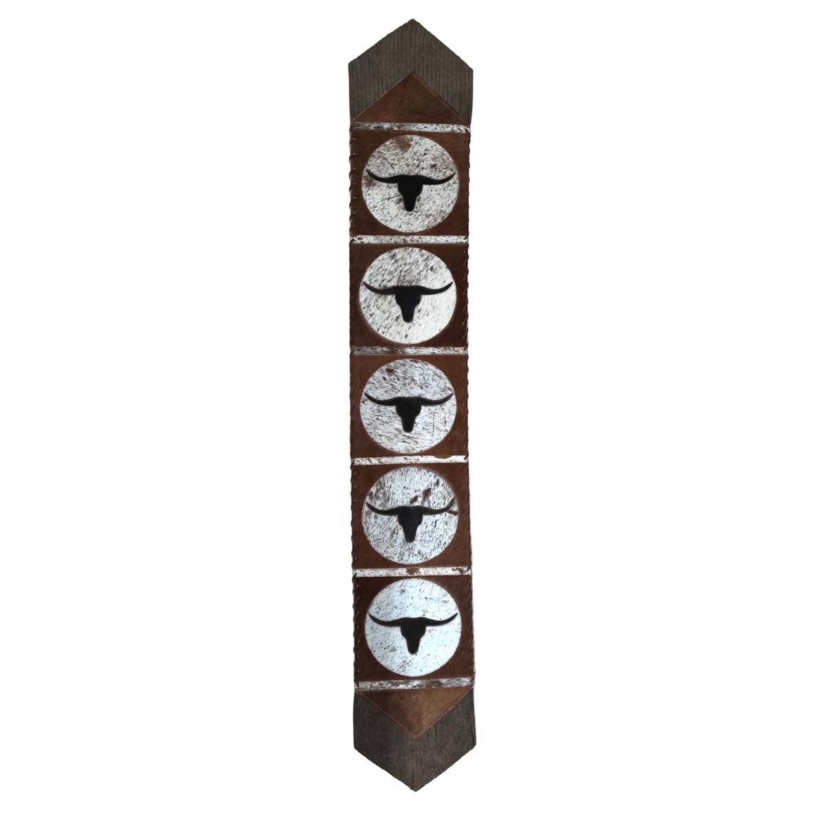 Fringed Devon Longhorn Leather Table Runners