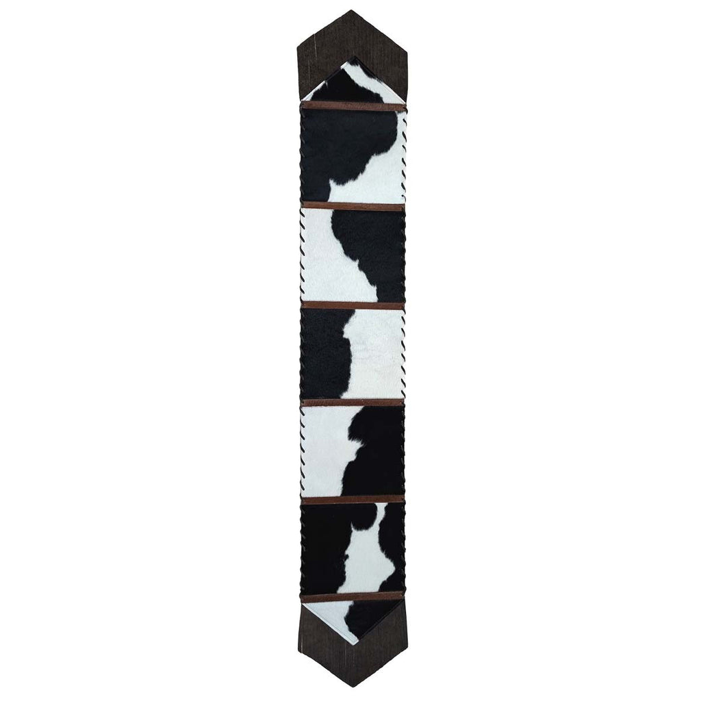 Fringed Holstein Leather Table Runner - 96 Inch