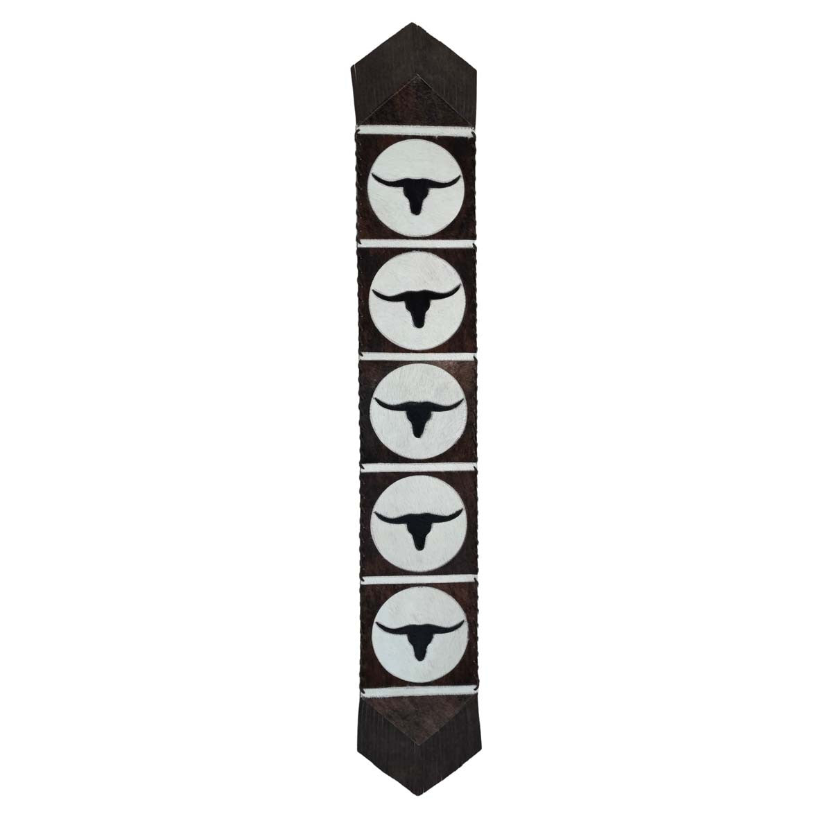 Fringed Texas Longhorn Cowhide Table Runners