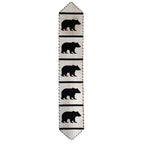 Ivory Bears Leather Table Runner - 96 Inch
