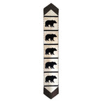 Fringed Ivory Bears Leather Table Runner - 96 Inch