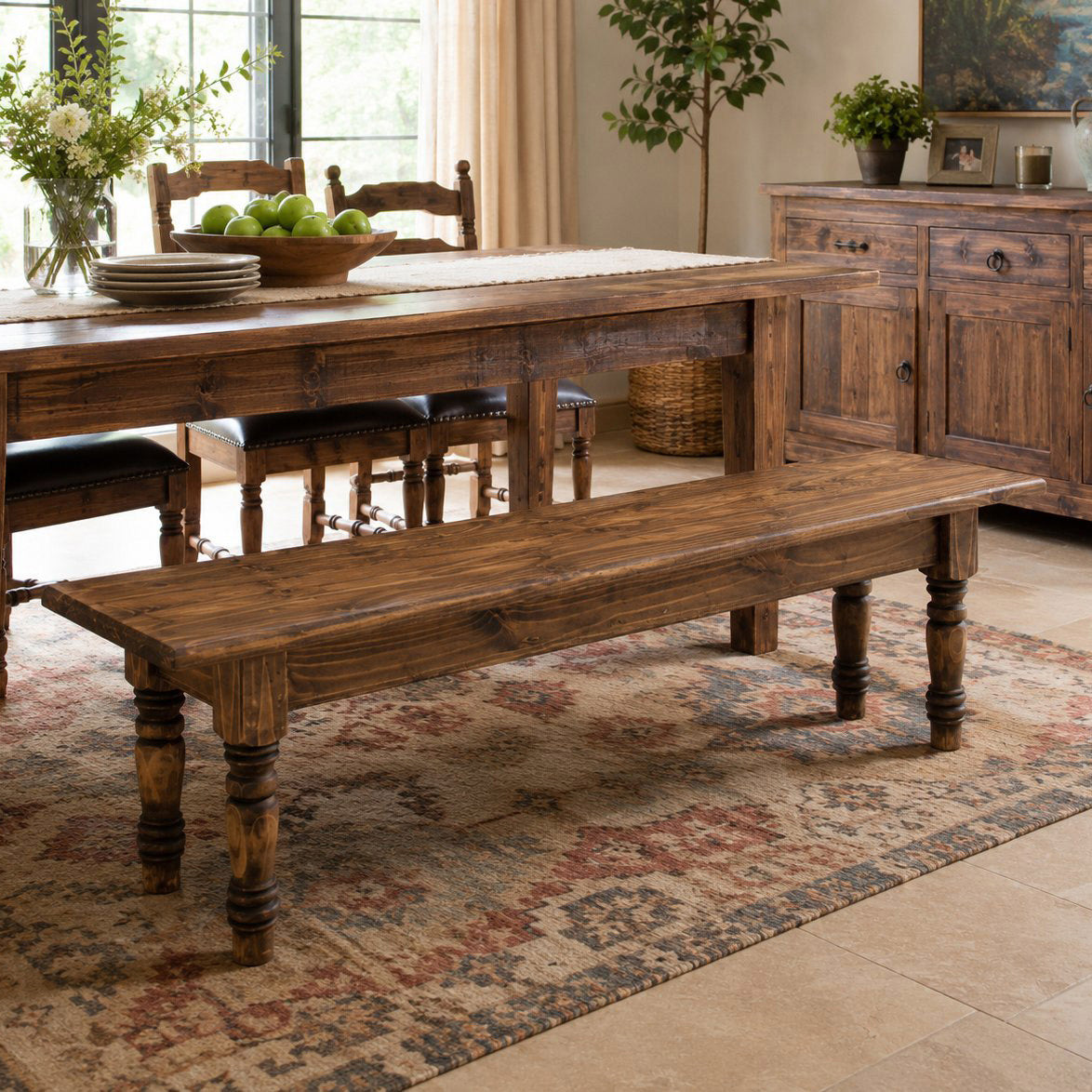 Brown Gathering Bench - 73 Inch