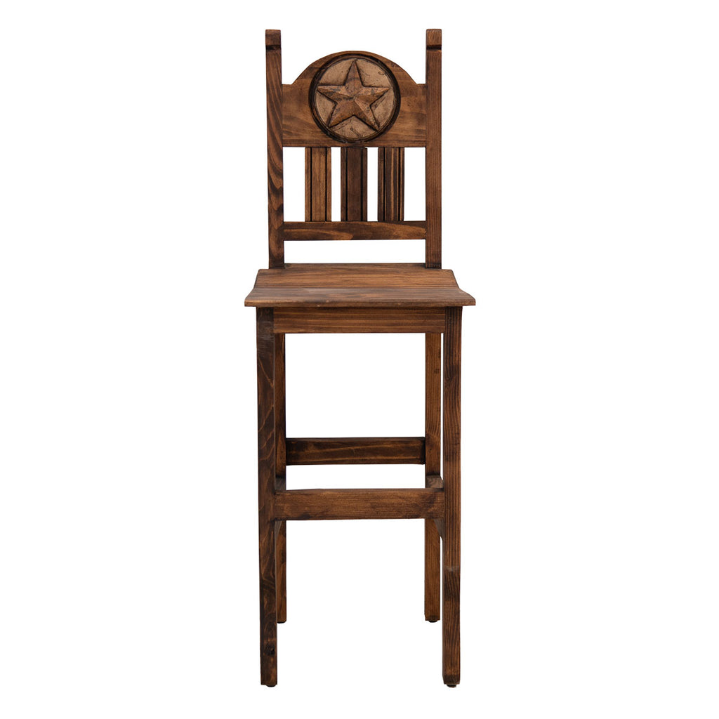 Clarence Stone Starred Brown Barstool - 30 Inch