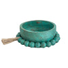 Azure Artisan Beaded Clay Bowl