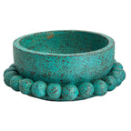 Azure Artisan Beaded Clay Bowl