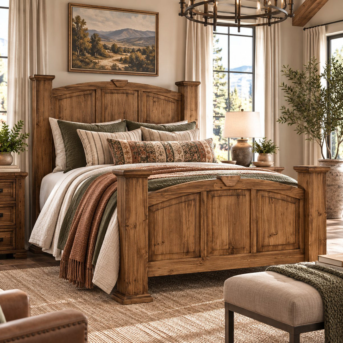 Manor Brown Bed - Queen