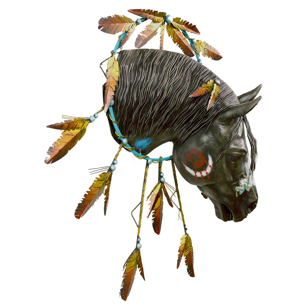Feather Painted Horse Wall Art