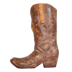 Brown Clay Cowboy Boot with Star Umbrella Stand/Planter