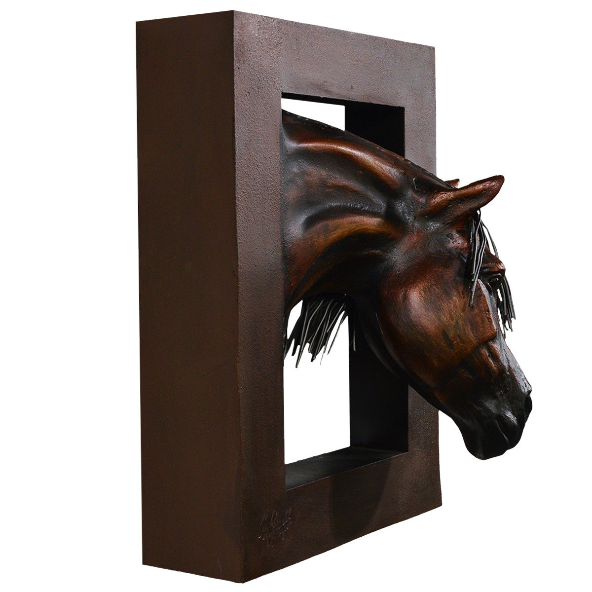 Gentle Copper Right Facing Horse Wall Sculpture