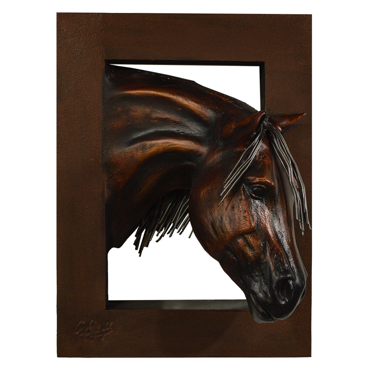 Gentle Copper Right Facing Horse Wall Sculpture