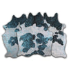 Metallic Blue & Black Cowhide Rug - Medium