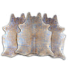 Metallic Blue & Tan Cowhide Rug - Medium
