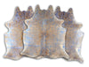 Metallic Blue & Tan Cowhide Rug - Large