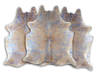 Metallic Blue & Tan Cowhide Rug - Large