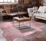 Pink Specked White Cowhide - Large