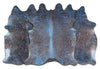 Metallic Blue & Brown Cowhide Rug - Medium