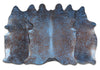 Metallic Blue & Brown Cowhide Rug - Large