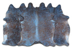 Metallic Blue & Brown Cowhide Rug - Large
