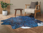Metallic Blue Brindle Cowhide Rugs
