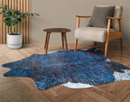 Metallic Blue Brindle Cowhide Rug - Large