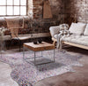 Rainbow Metallic White Cowhide Rug - Medium