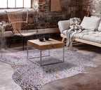 Rainbow Metallic White Cowhide Rug - Large