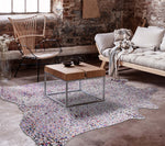 Rainbow Metallic White Cowhide Rug - Large