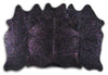 Rainbow Metallic Black Cowhide Rug - Medium