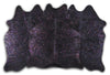 Rainbow Metallic Black Cowhide Rug - Large
