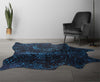 Blue Specked Black Cowhide Rugs