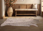 Brown Specked Tan Cowhide Rug - Large