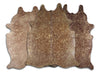 Gold Specked Brown Cowhide Rug - Medium