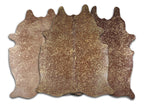 Gold Specked Brown Cowhide Rug - Medium