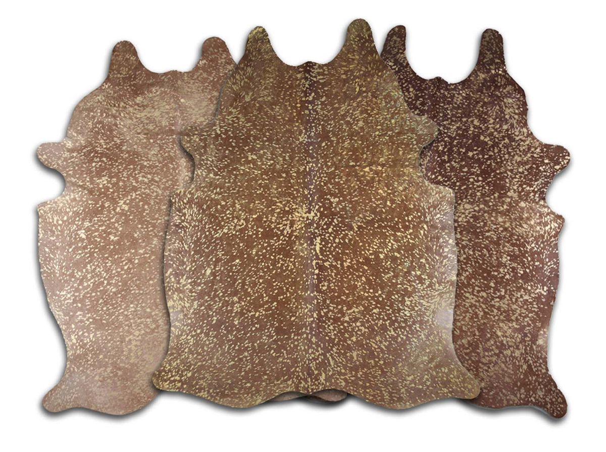 Gold Specked Brown Cowhide Rugs