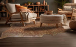 Gold Specked Brown Cowhide Rug - Large