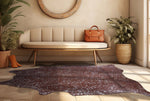 Silver Specked Brown Cowhide Rug - Medium