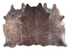 Silver Specked Brown Cowhide Rug - Large