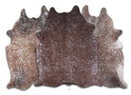Silver Specked Brown Cowhide Rug - Large