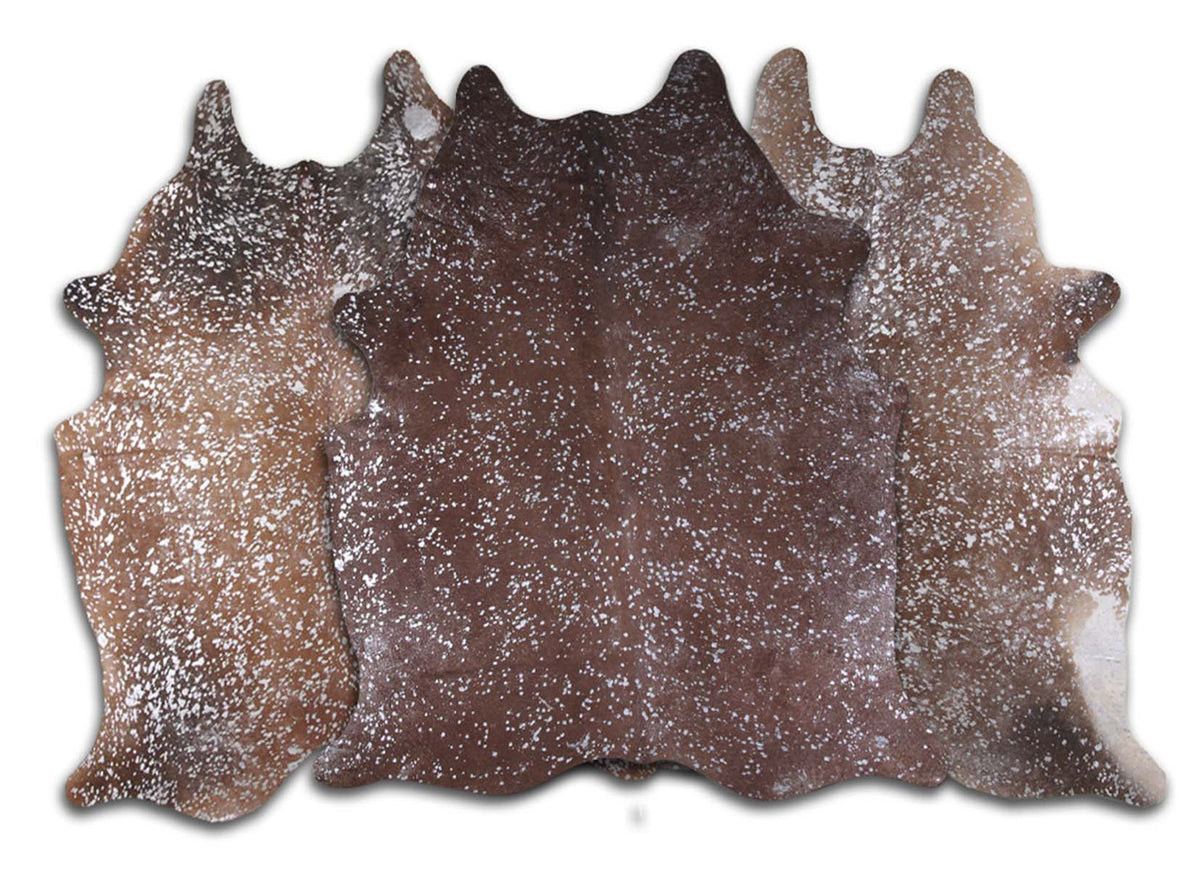 Silver Specked Brown Cowhide Rugs