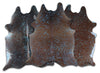 Turquoise Specked Brown Cowhide Rug - Medium