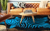 Blue Zebra Cowhide Rug - Large