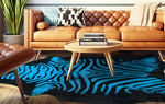 Blue Zebra Cowhide Rug - Large