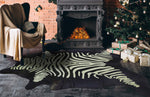 Lime Zebra Cowhide Rug - Large
