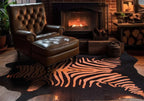 Orange Zebra Cowhide Rug - Medium