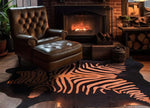 Orange Zebra Cowhide Rug - Large