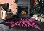 Magenta Zebra Cowhide Rug - Medium